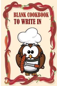 Blank Cookbook to Write in