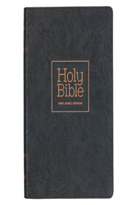 KJV Holy Bible, Thinline Large Print Faux Leather Red Letter Edition - Thumb Index & Ribbon Marker, King James Version, Black, Zipper Closure