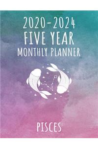 Pisces - 2020 - 2024 Five Year Monthly Planner