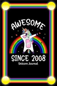 Awesome Since 2008 Unicorn Journal