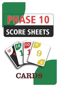 Phase 10 Cards Score Sheets