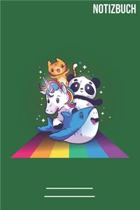 Notizbuch quadratisch Einhorn Regenboge Wal Panda Katze