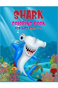 Shark Coloring Book For Kids Ages 4-8