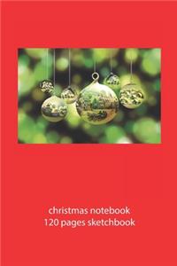 christmas notebook 120 pages sketchbook