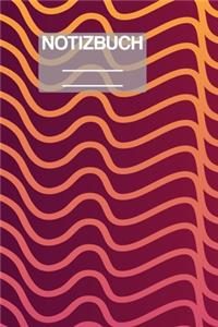 Notizbuch A5 Muster Zeichnung Wellen Rot Lila Abstrakt