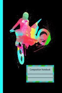 Motocross Dirt Bike Rider Watercolor Notebook