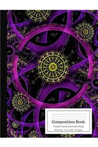 Composition Book Purple Fractal Geometric Rings