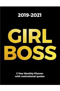 2019-2021 GIRL BOSS 3 Year Monthly Planner with motivational quotes