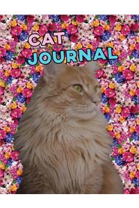 Cat Journal Cute Cat Kitten Floral Flowers