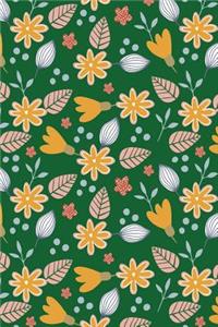 Journal Notebook Leafy Pattern On Green