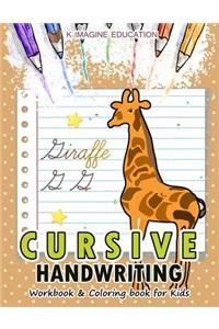 Cursive Handwriting Workbook and Coloring Book for Kids