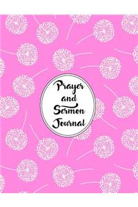 Prayer and Sermon Journal Notebook Dandelions Pattern 4