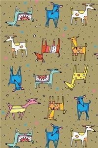 Journal Notebook For Dog Lovers, Happy Dogs Pattern 8