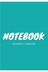 Notebook 200 Sheets: Turquoise: Notebook 7 X 10: Notebook 400 Pages