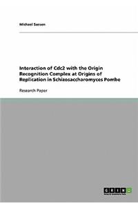 Interaction of Cdc2 with the Origin Recognition Complex at Origins of Replication in Schizosaccharomyces Pombe