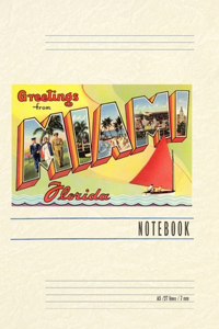 Vintage Lined Notebook Greetings from Miami, Florida