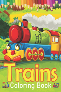 Trains Coloring Book