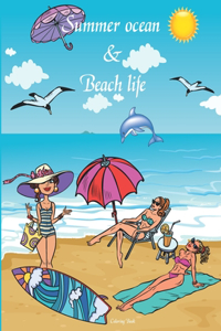 Summer Ocean And Beach Life Coloring Book