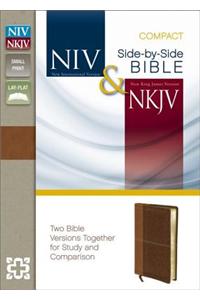 NIV, NKJV, Side-by-Side Bible, Compact, Leathersoft, Tan/Brown