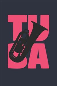Vintage Tuba Notebook - Gift for Tuba Player - Retro Tuba Diary - Tuba Lesson Journal