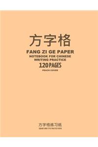 Fang Zi Ge Paper Notebook for Chinese Writing Practice, 120 Pages, Peach Cover