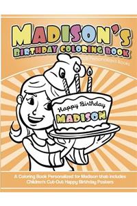 Madison's Birthday Coloring Book Kids Personalized Books