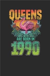 Queens Are Born In 1990: Dotted Bullet Notebook - Birthday Gift or Anniversary Gift Idea