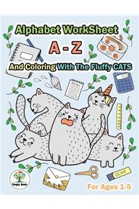 Alphabet Worksheet A-Z and Coloring With The Fluffy Cats