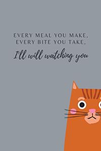 I'll watching you: liniertes Notizbuch mit Spruch - Katze Haustier Lieblingstier Tier Hauskatze Katzenliebhaber Geschenk Mama Geburtstag