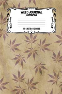 Weed Journal Notebook 55 Sheets/110 Pages