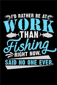 Id Rather Be At Work Than Fishing Right Now Said No One Ever