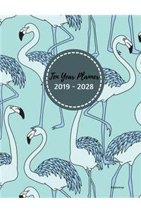 Ten Year Planner 2019 - 2028 Blueflamingo