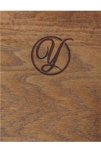 Wood Burned Monogram Creative Journal - Y
