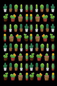 Cactus Flower Design Blank Notebook Journal Black 120 College Ruled Pages 6 X 9