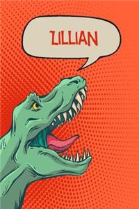 Lillian: Personalized Dino Isometric Dot Paper Notebook 120 Pages 6x9