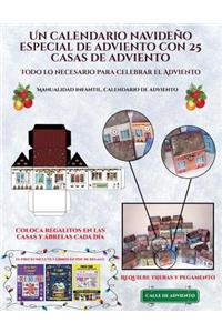Manualidad infantil, calendario de adviento (Un calendario navideño especial de adviento con 25 casas de adviento)