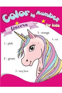 Color by Number Unicorn for Kids