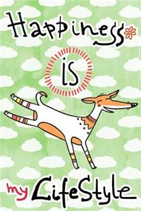 Bullet Journal Notebook for Dog Lovers, Happiness Is My Lifestyle Stripey Dog 4