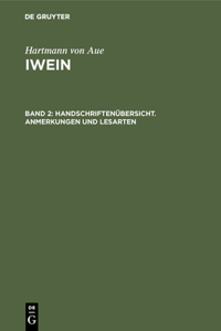 Handschriftenübersicht. Anmerkungen und Lesarten