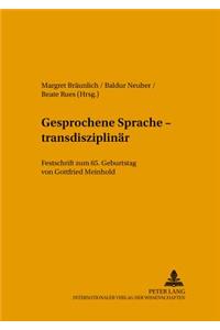 Gesprochene Sprache - Transdisziplinaer