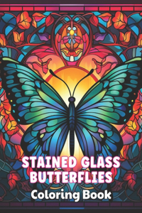 Stained Glass Butterflies Coloring Book