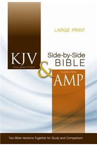KJV, Amplified, Parallel Bible, Large Print, Hardcover, Red Letter Edition