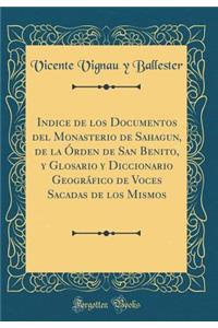 Indice de Los Documentos del Monasterio de Sahagun, de la Ã?rden de San Benito, Y Glosario Y Diccionario GeogrÃ¡fico de Voces Sacadas de Los Mismos (Classic Reprint)