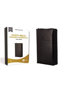 Rvr60 Santa Biblia, Letra Grande, Tamaño Compacto, Leathersoft, Negro, Edición Letra Roja Con Cierre