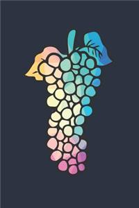 Food Journal 'Low Poly Grapes' - Vegetarian Gift for Grapes Lovers - Diet Diary - Grapes Notebook