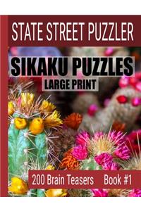 Sikaku Puzzles: Large Print 200 Brain Teaser Book #1: Fun Filled Puzzles and Solutions for Beginners and Up