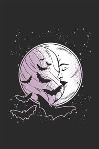 Crescent Moon with Bats