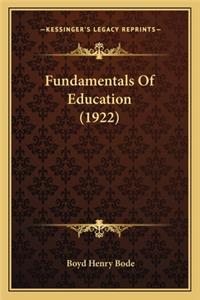 Fundamentals Of Education (1922)