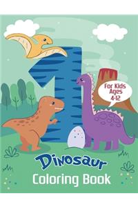 Dinosaur Coloring Book for Kids Ages 4-12