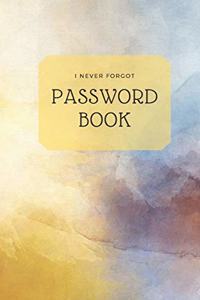 Personal Internet Password Book Logbook